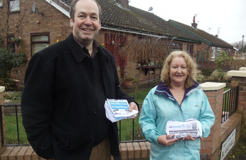  Cindy with Cllr Adrian Owens getting ready to deliver her In Touch newsletter